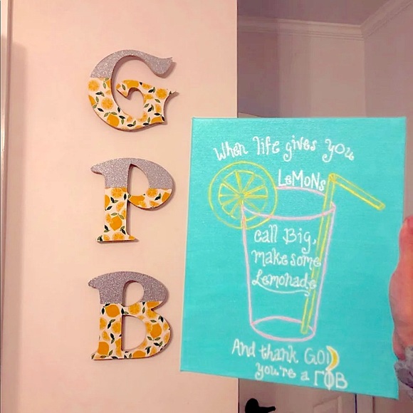 Gamma Phi Beta Letter & Canvas Bundle - Picture 1 of 4